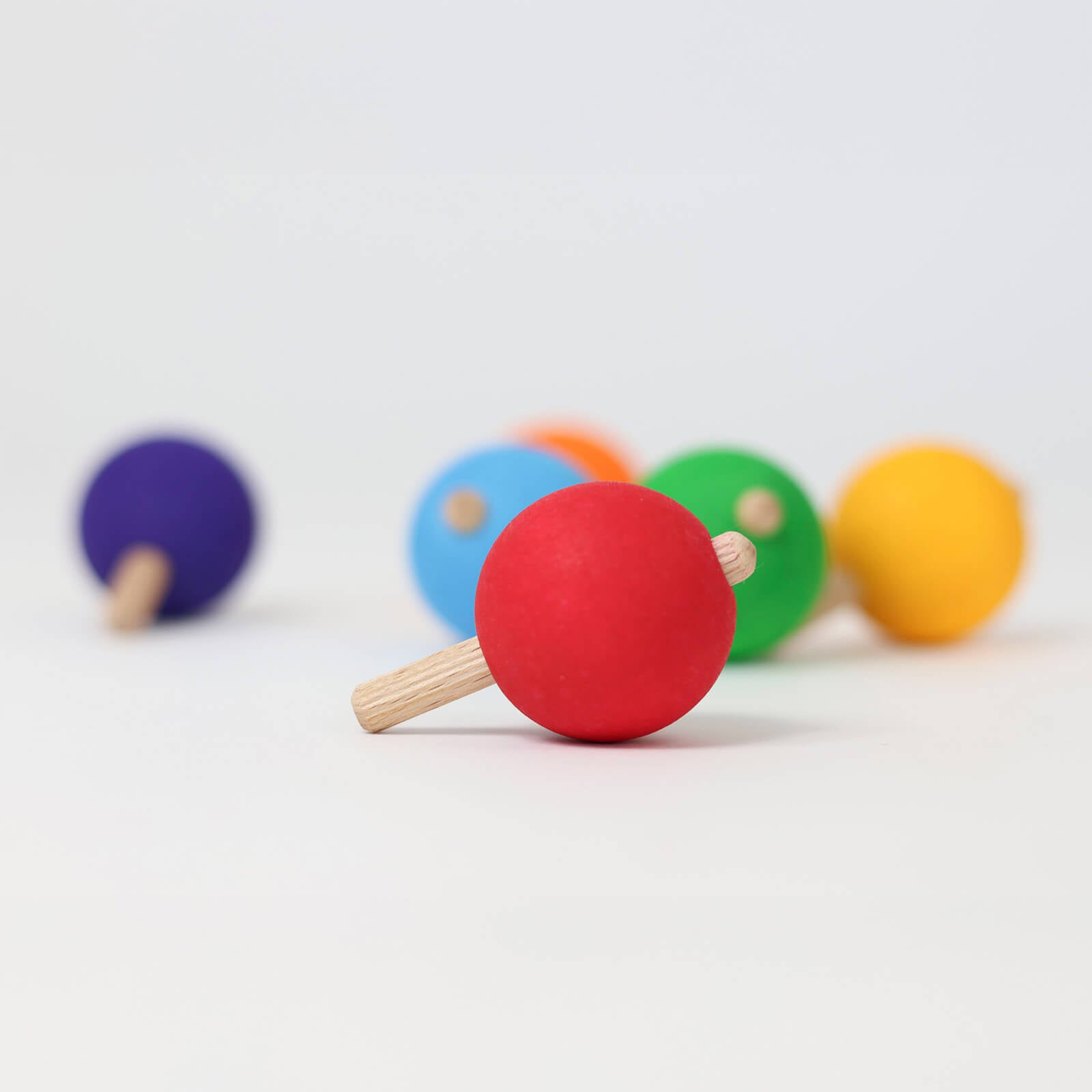 6 Spinning Tops - Rainbow