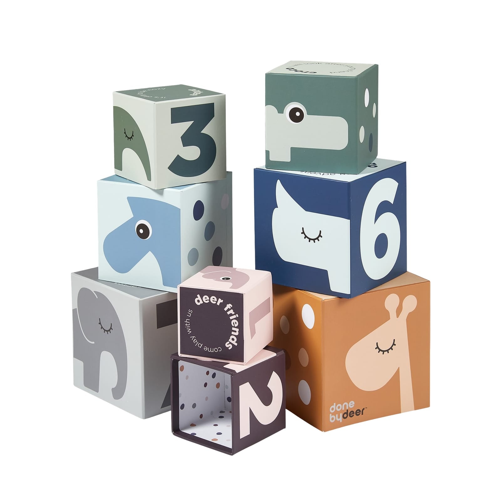 Stacking Cubes 8 Pieces - Deer Friends