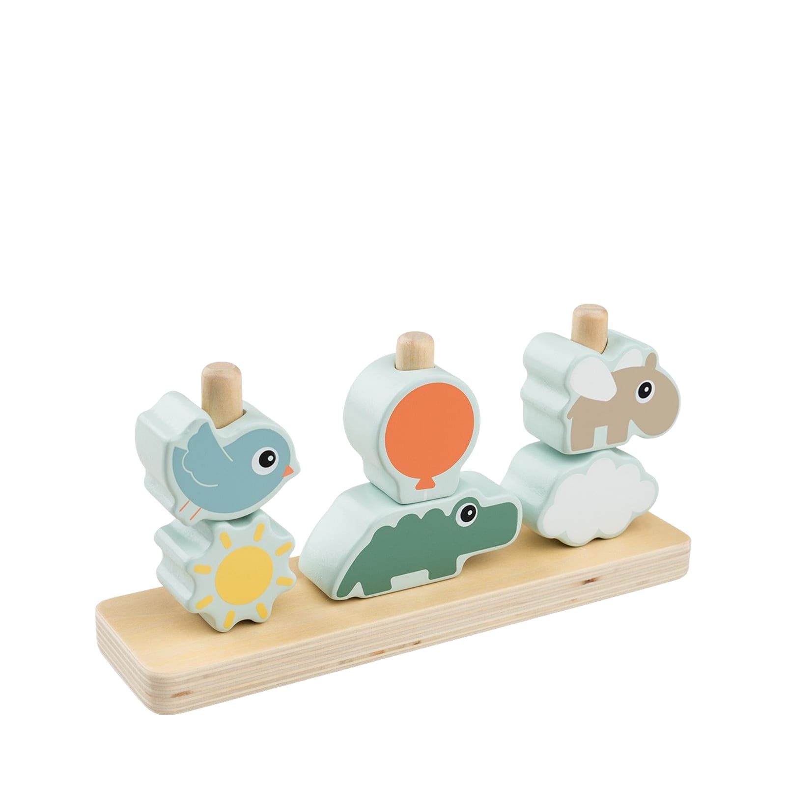 Wooden Stacking Toy - Happy Clouds