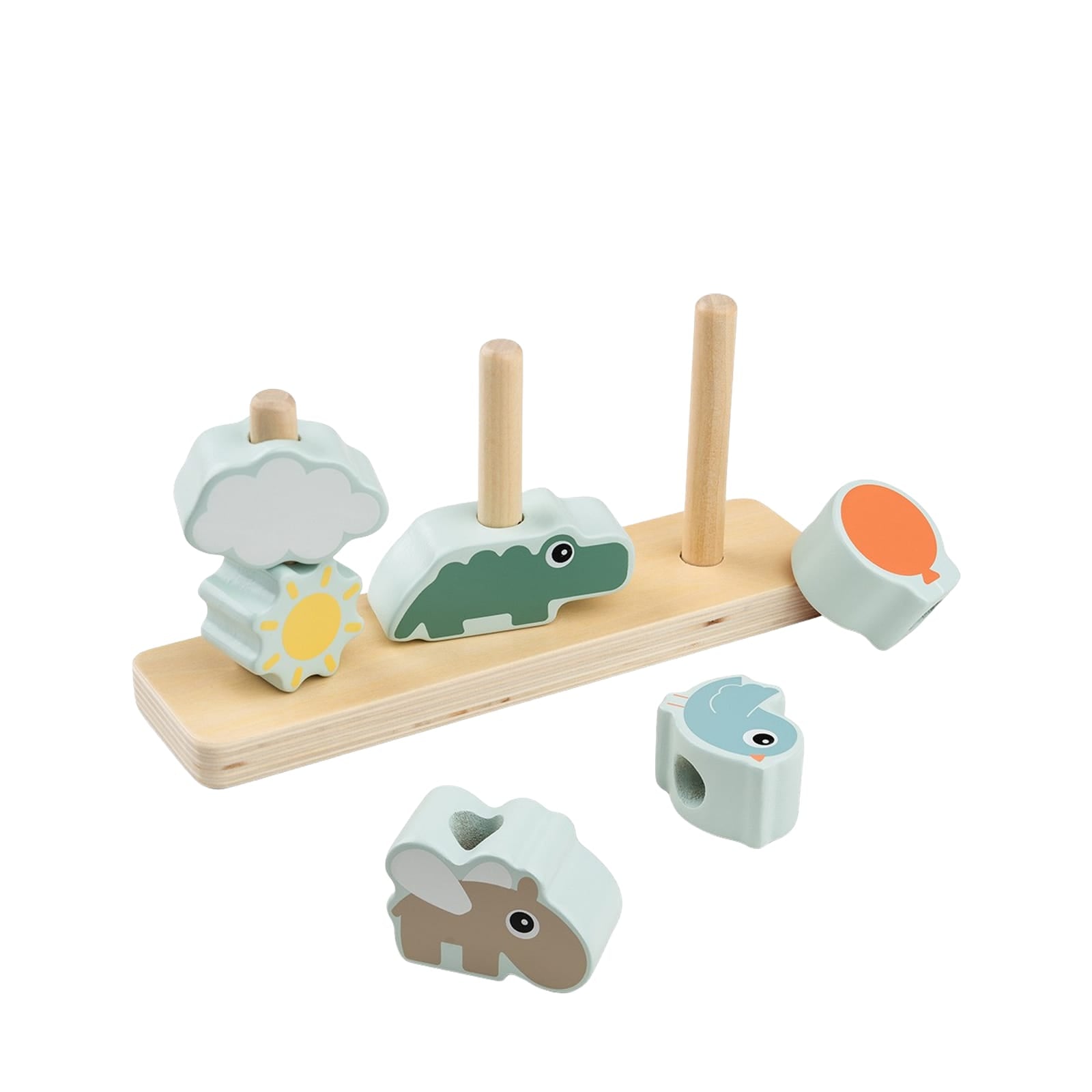 Wooden Stacking Toy - Happy Clouds