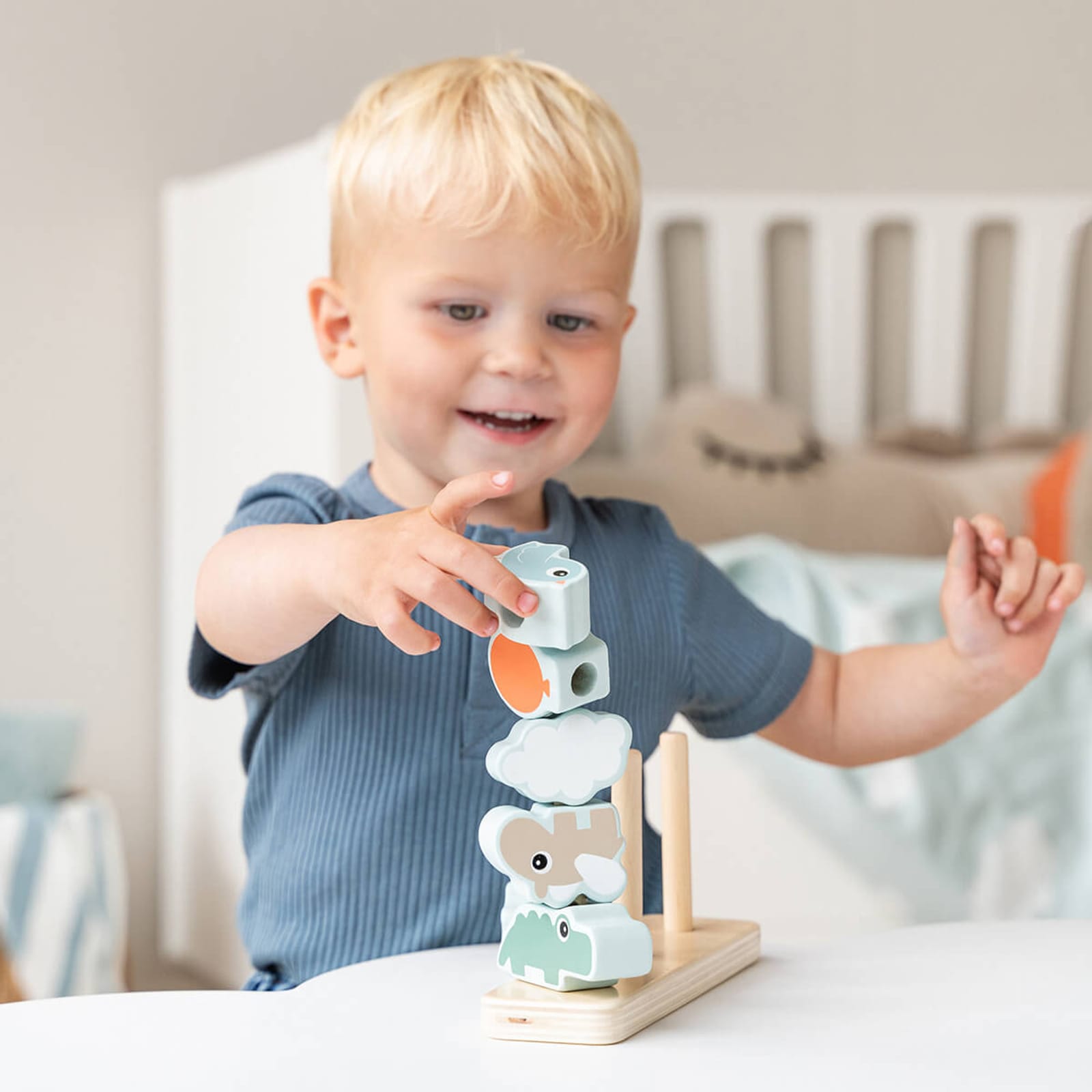 Wooden Stacking Toy - Happy Clouds