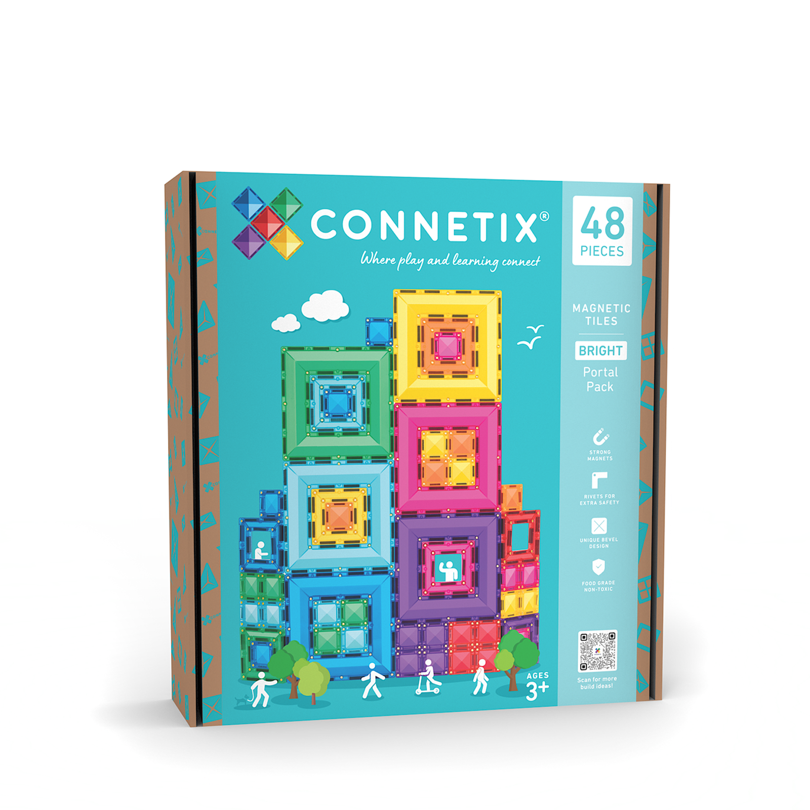 Magnetic Tiles Bright Portal Pack - 48 Pieces
