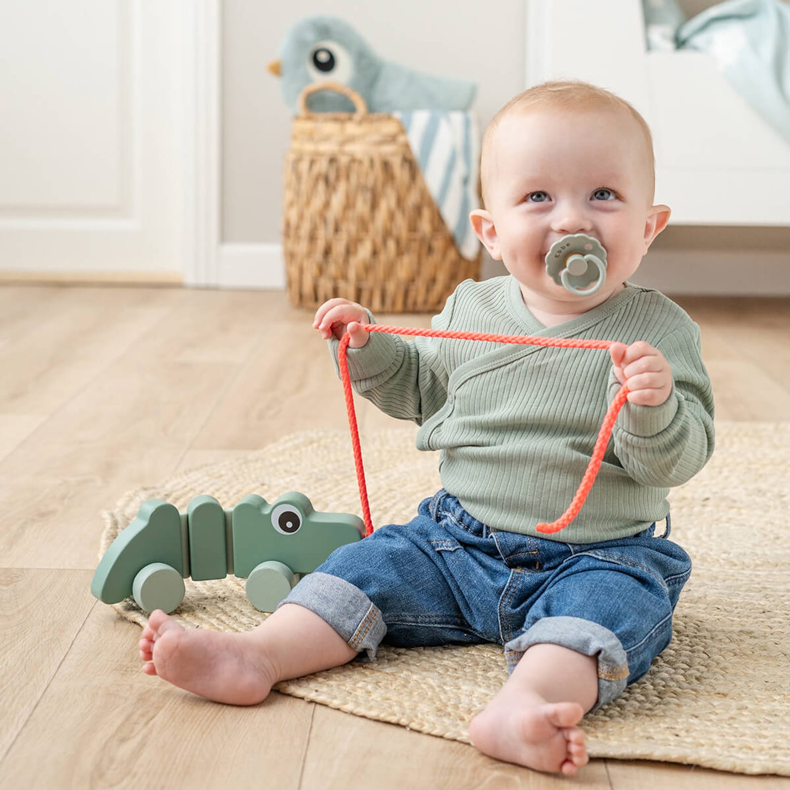 Pull Along Wiggle Toy - Croco Green