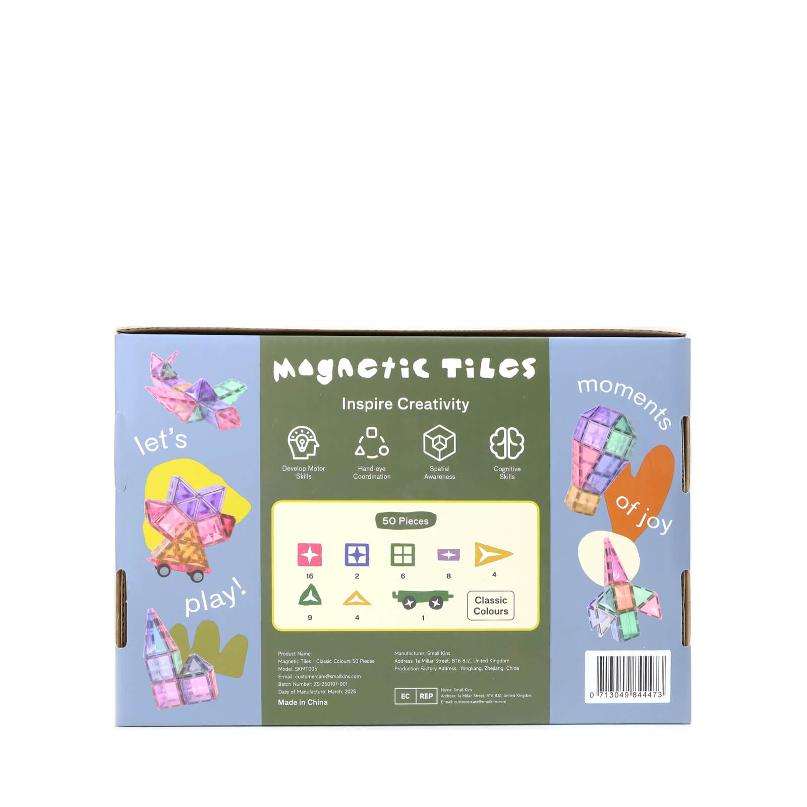 Magnetic Tiles - Classic Colours 50 Pieces