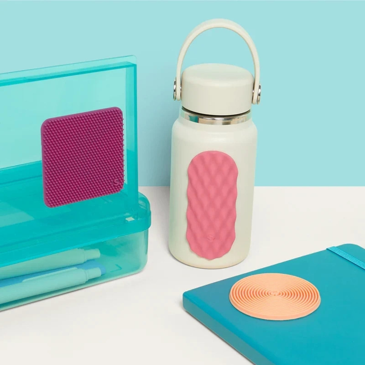 Slabs Silicone Sensory Sticker - Mesh Pink