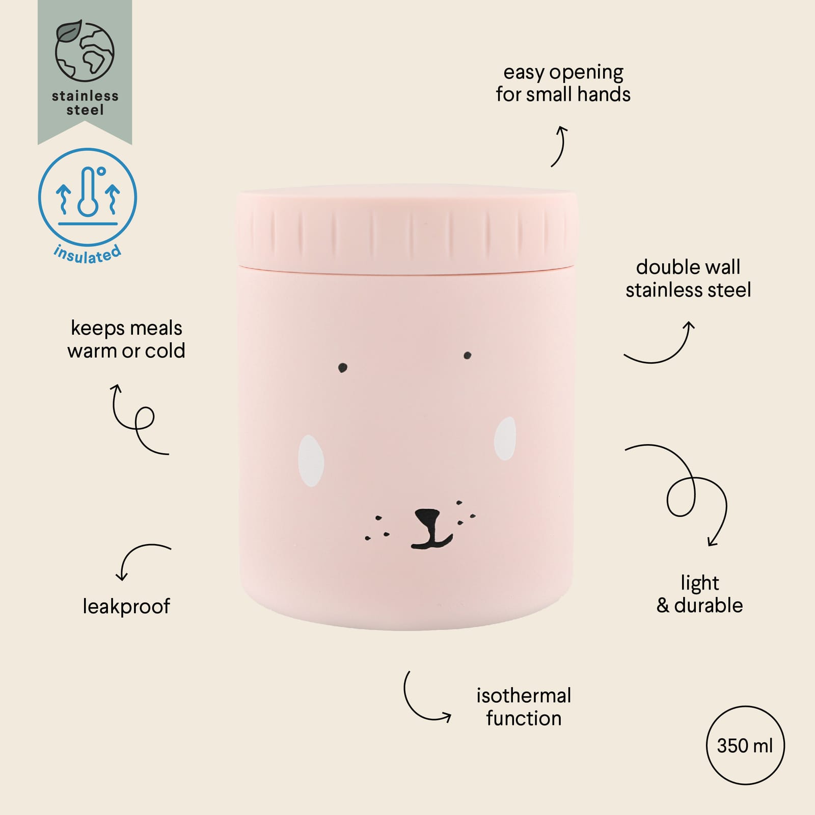 Insulated Food Jar 350ml - Mrs Rabbit