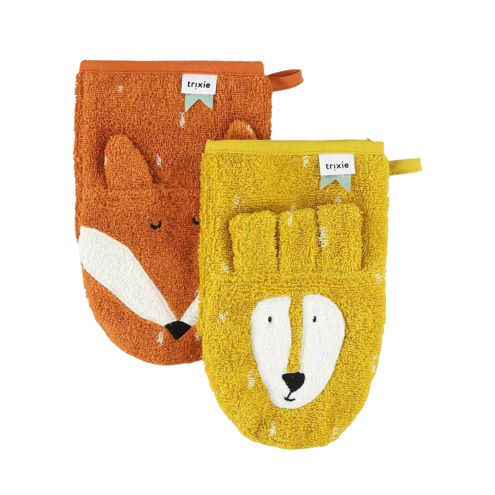 Washcloth Mitts 2-Pack - Mr Lion - Mr Fox