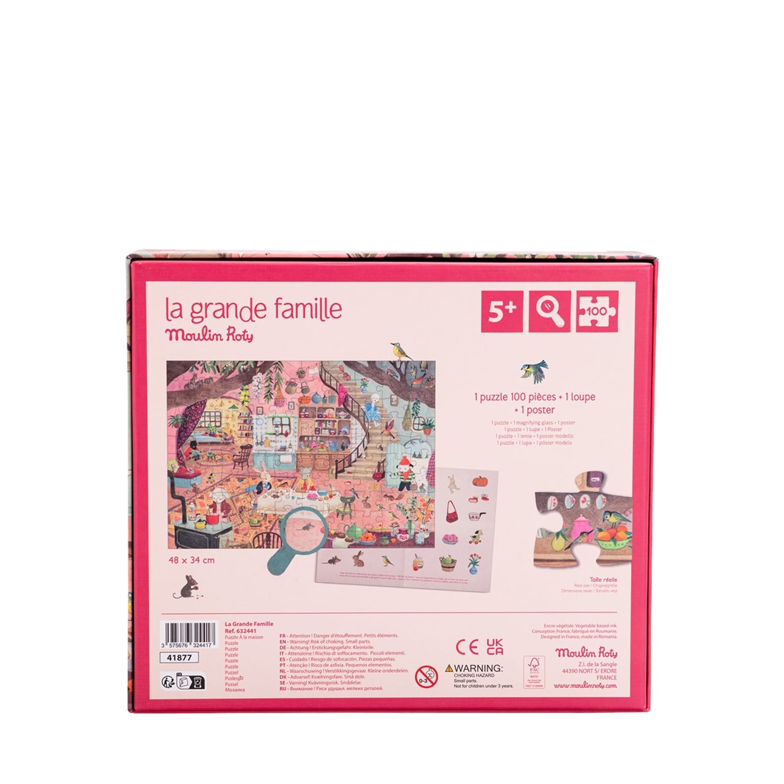 100 Piece Puzzle - Animal Family At Home