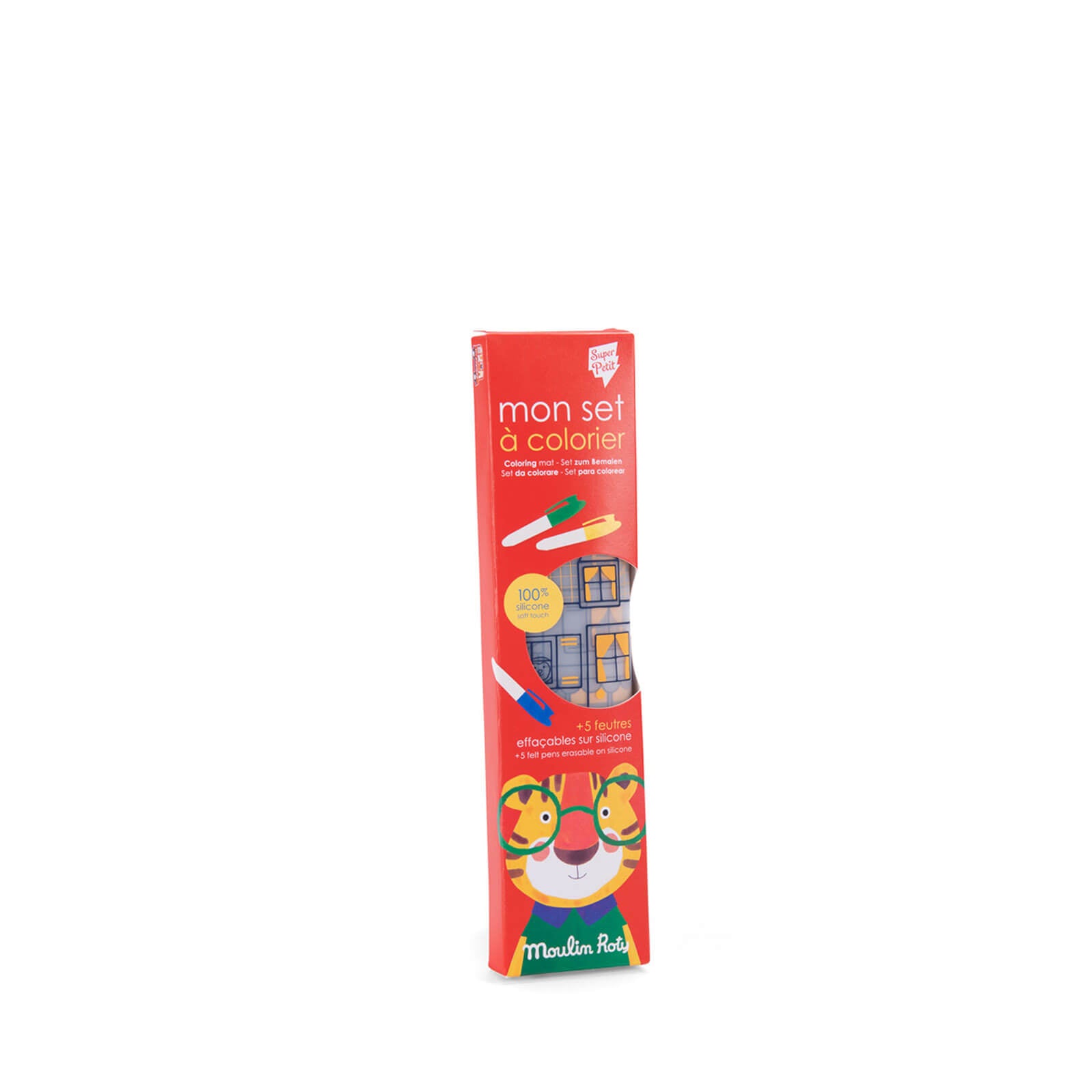 Silicone Colouring Mat and 5 Pens - Town