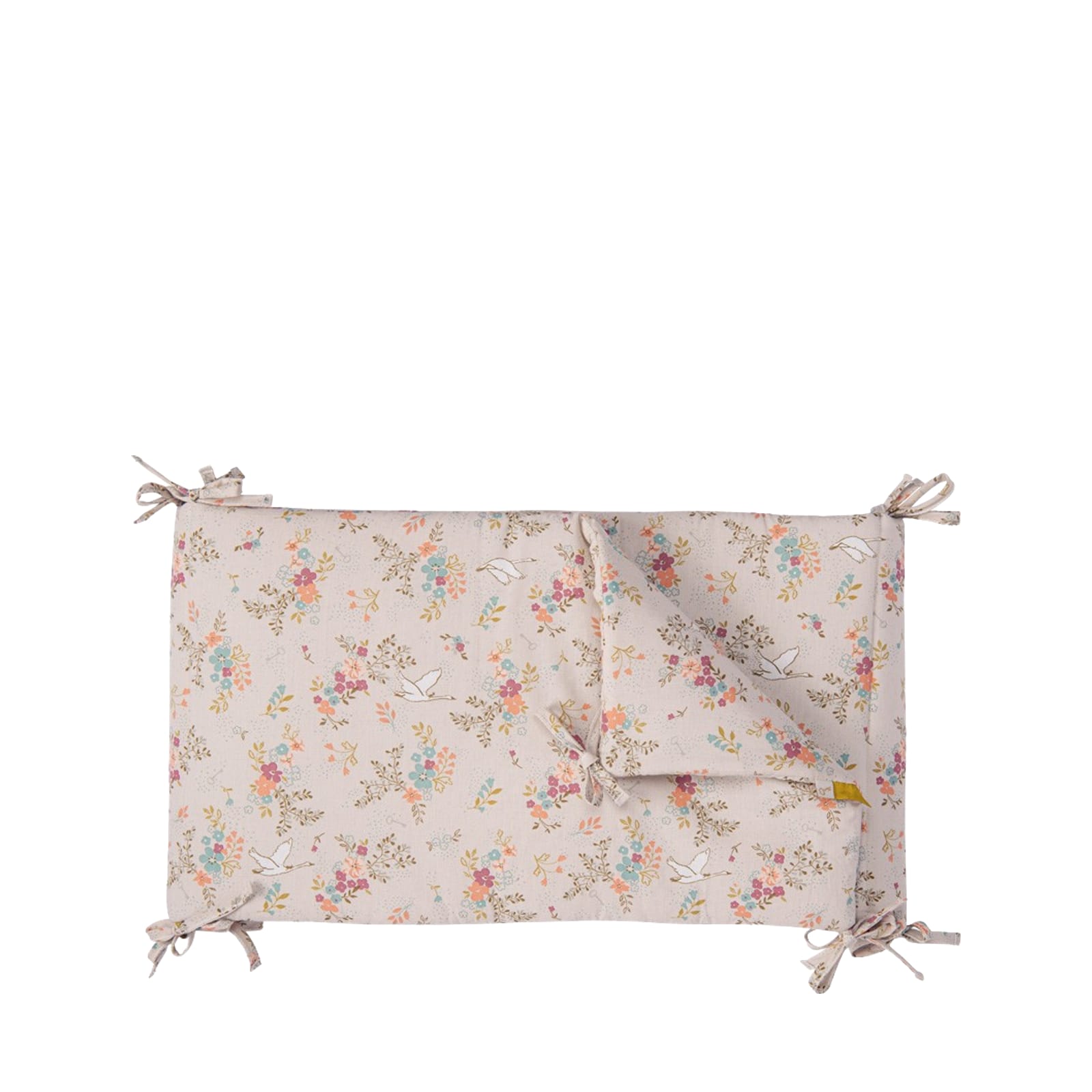 Cot Bumper - Floral Stork