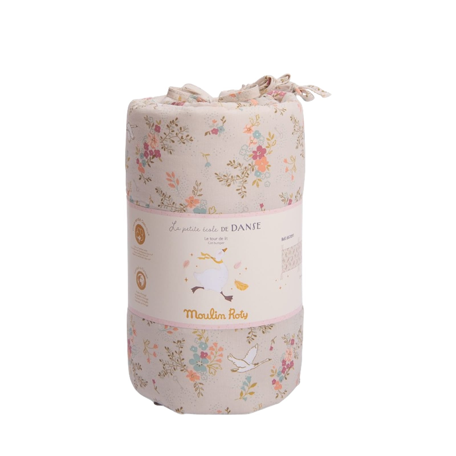 Cot Bumper - Floral Stork