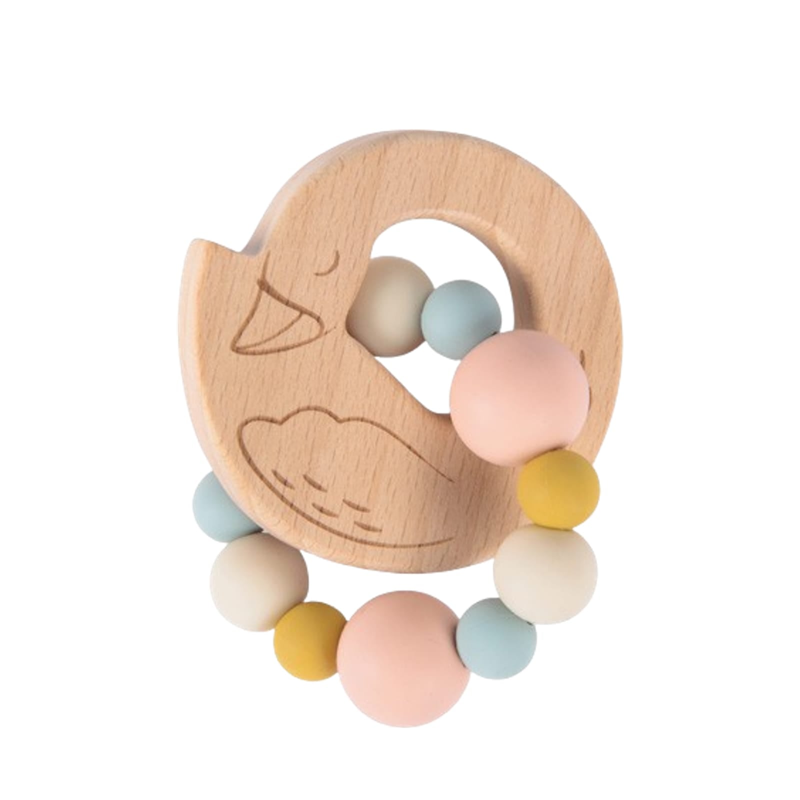 Wooden Teething Ring - Swan