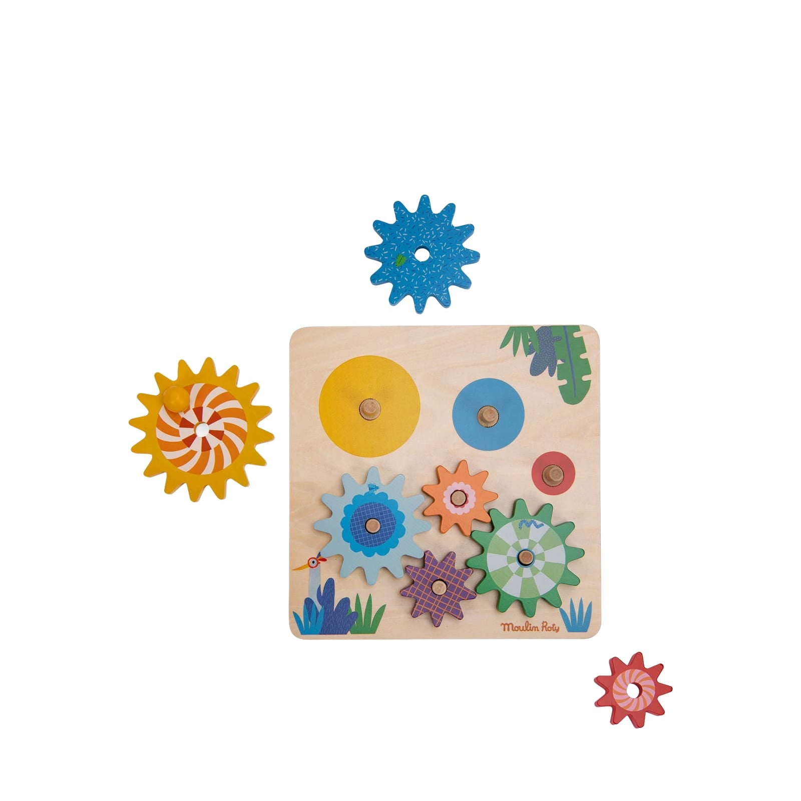 Wooden Set Of Gears Puzzle