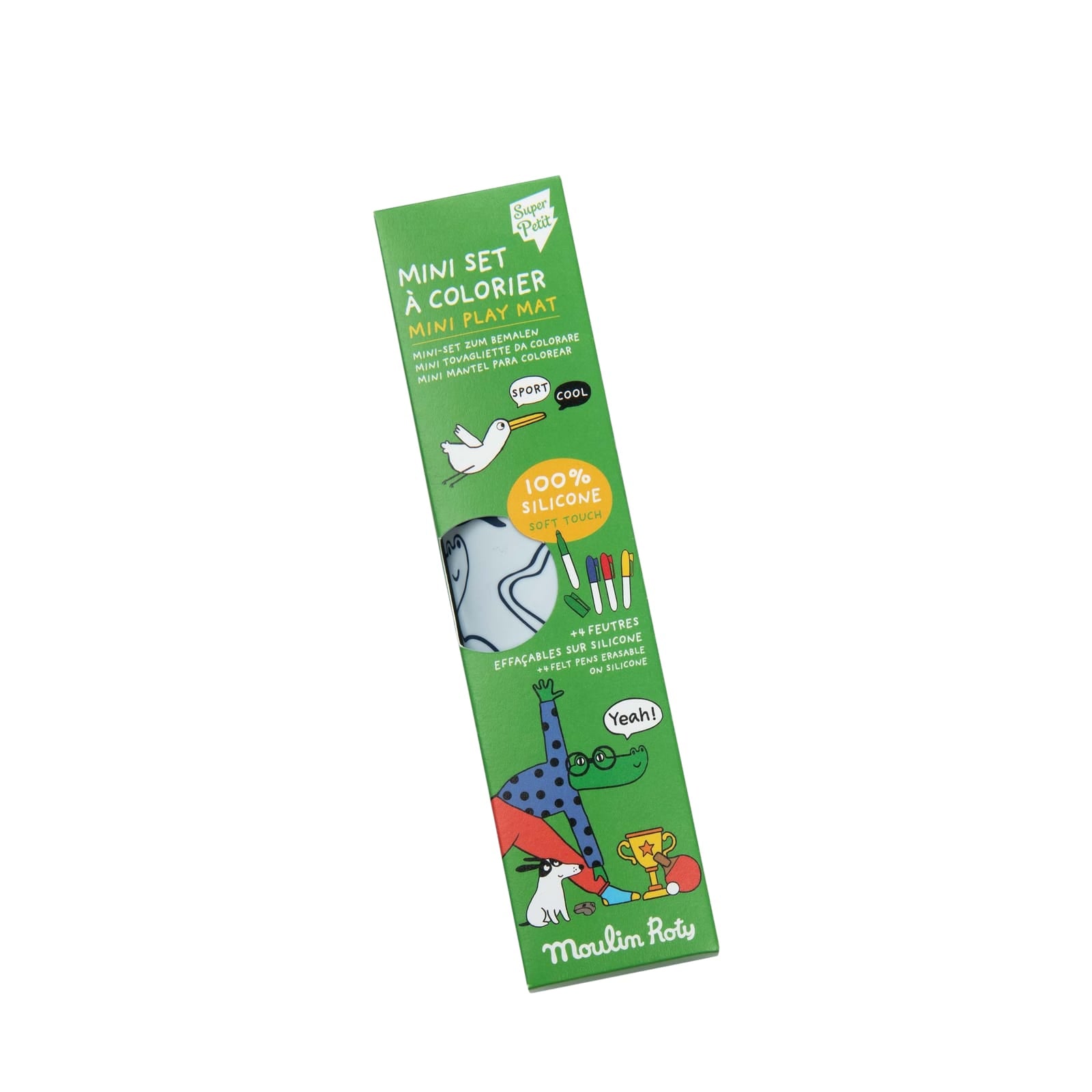 Mini Silicone Colouring Mat and 5 Pens - Super Petit