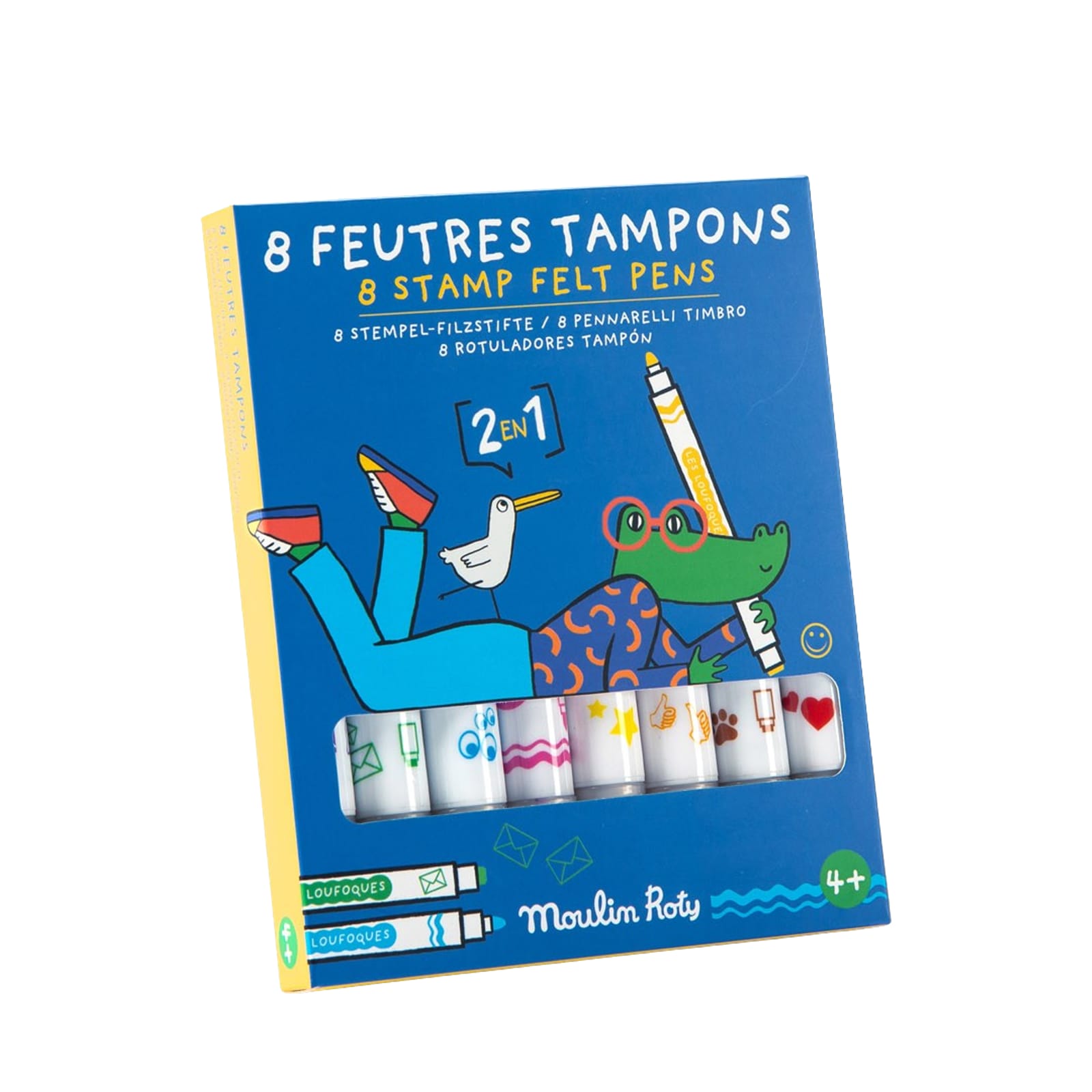 8 Double Ended Felt Tip Pens and Stamps