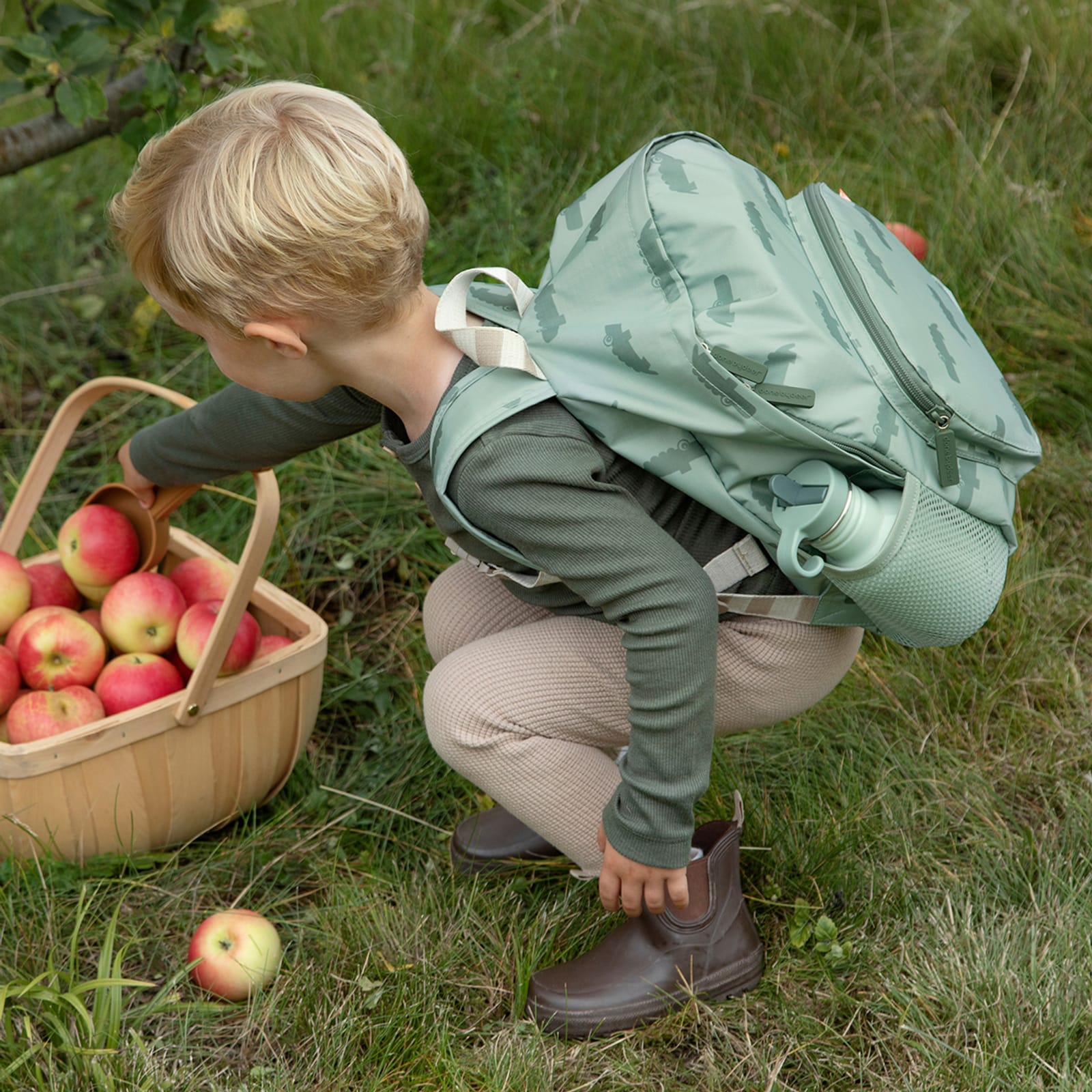 Kids Backpack - Croco Green