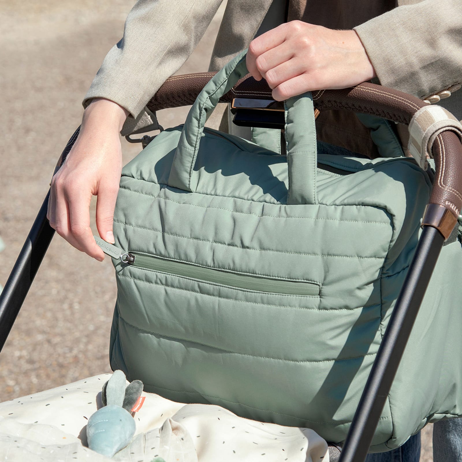 Quilted Changing Bag - Green