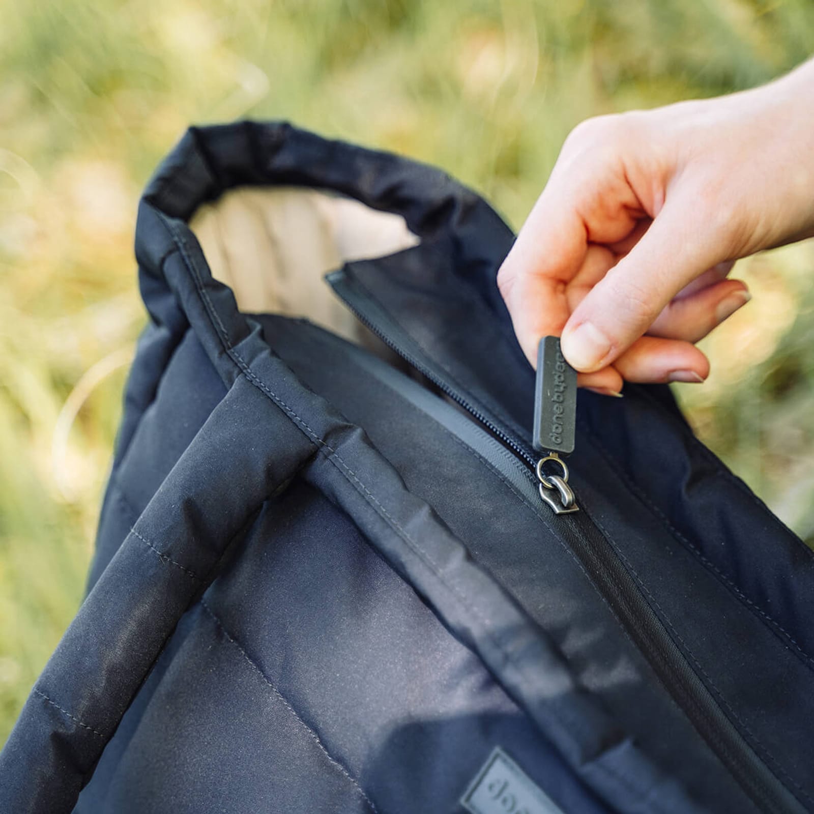 Quilted Changing Tote Bag - Black