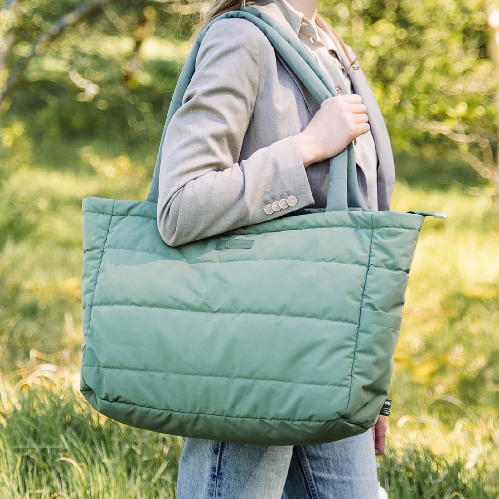 Quilted Changing Tote Bag - Green