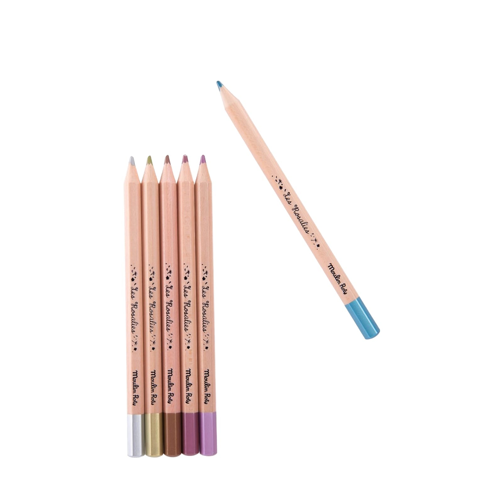 6 Metallic Colouring Pencils