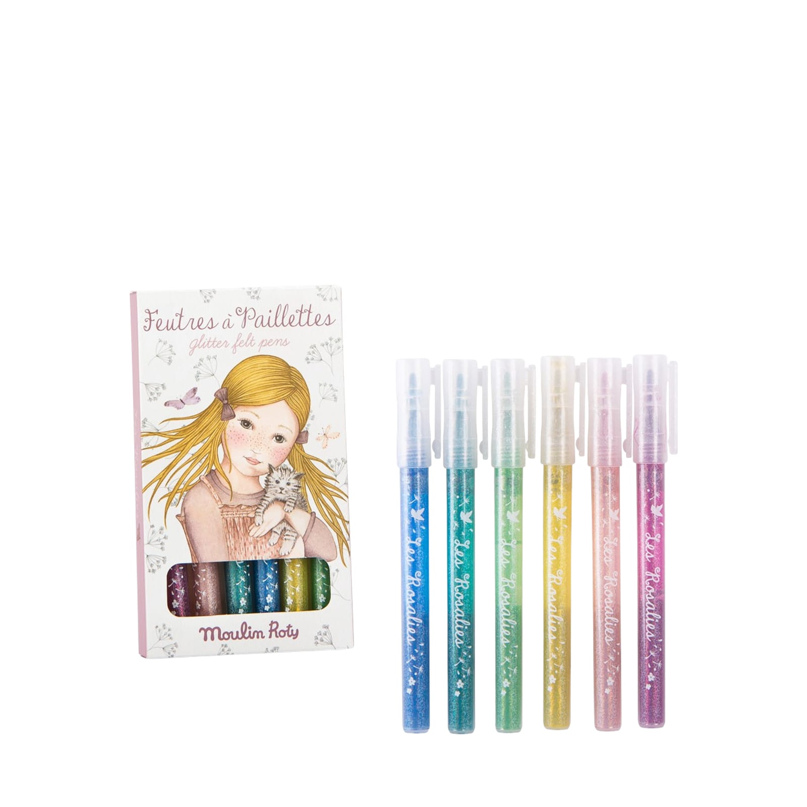 6 Glitter Felt Tip Pens
