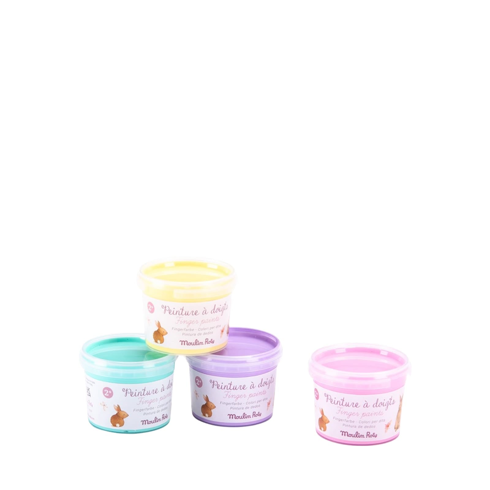 4 Finger Paint Pots - Pastel