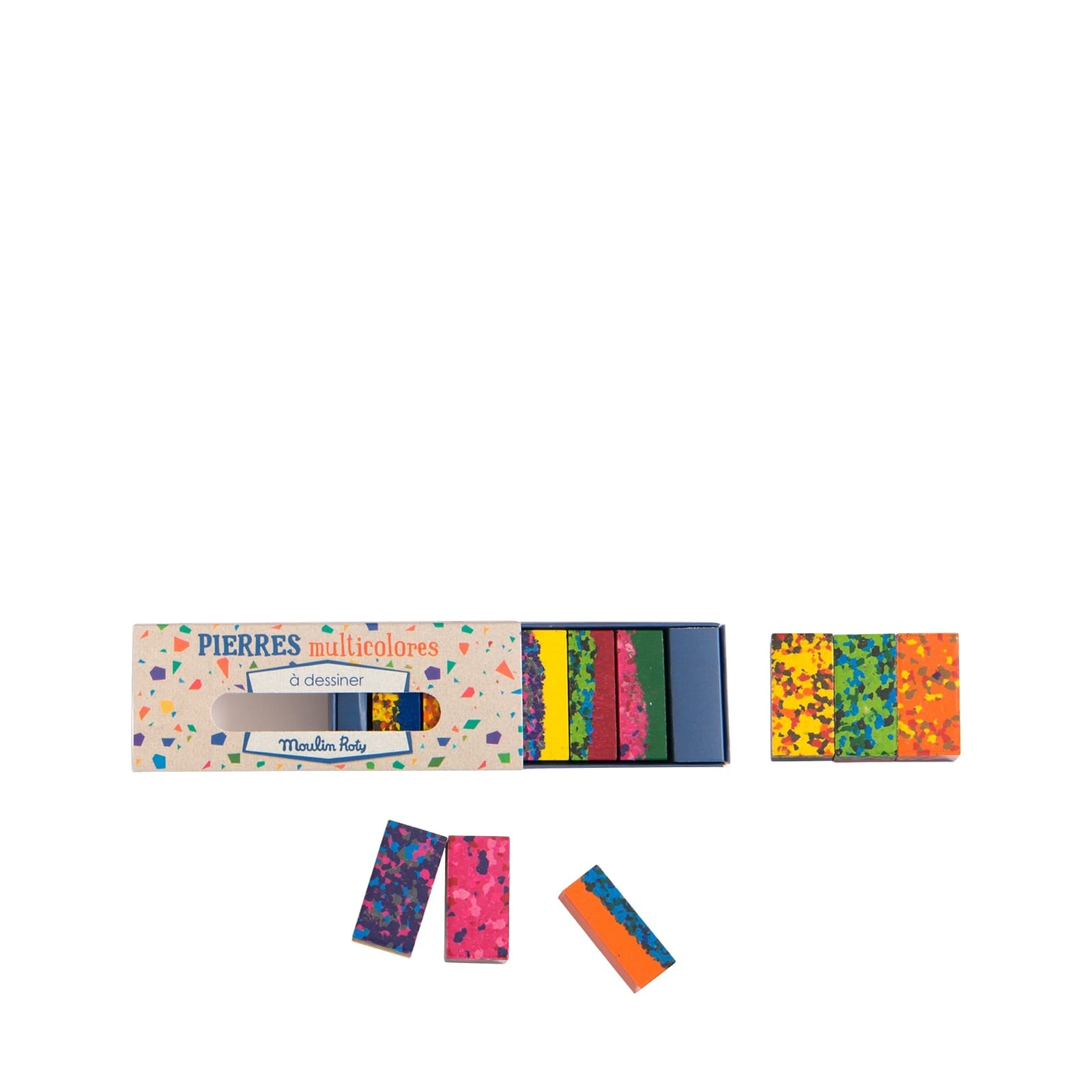 6 Multi Coloured Wax Crayon Blocks