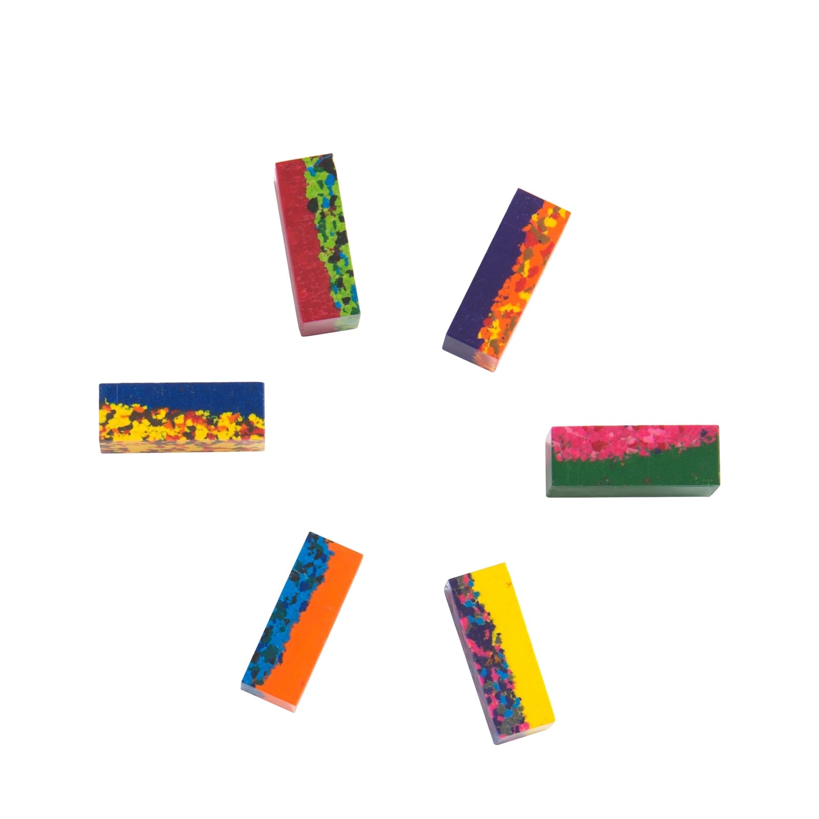 6 Multi Coloured Wax Crayon Blocks
