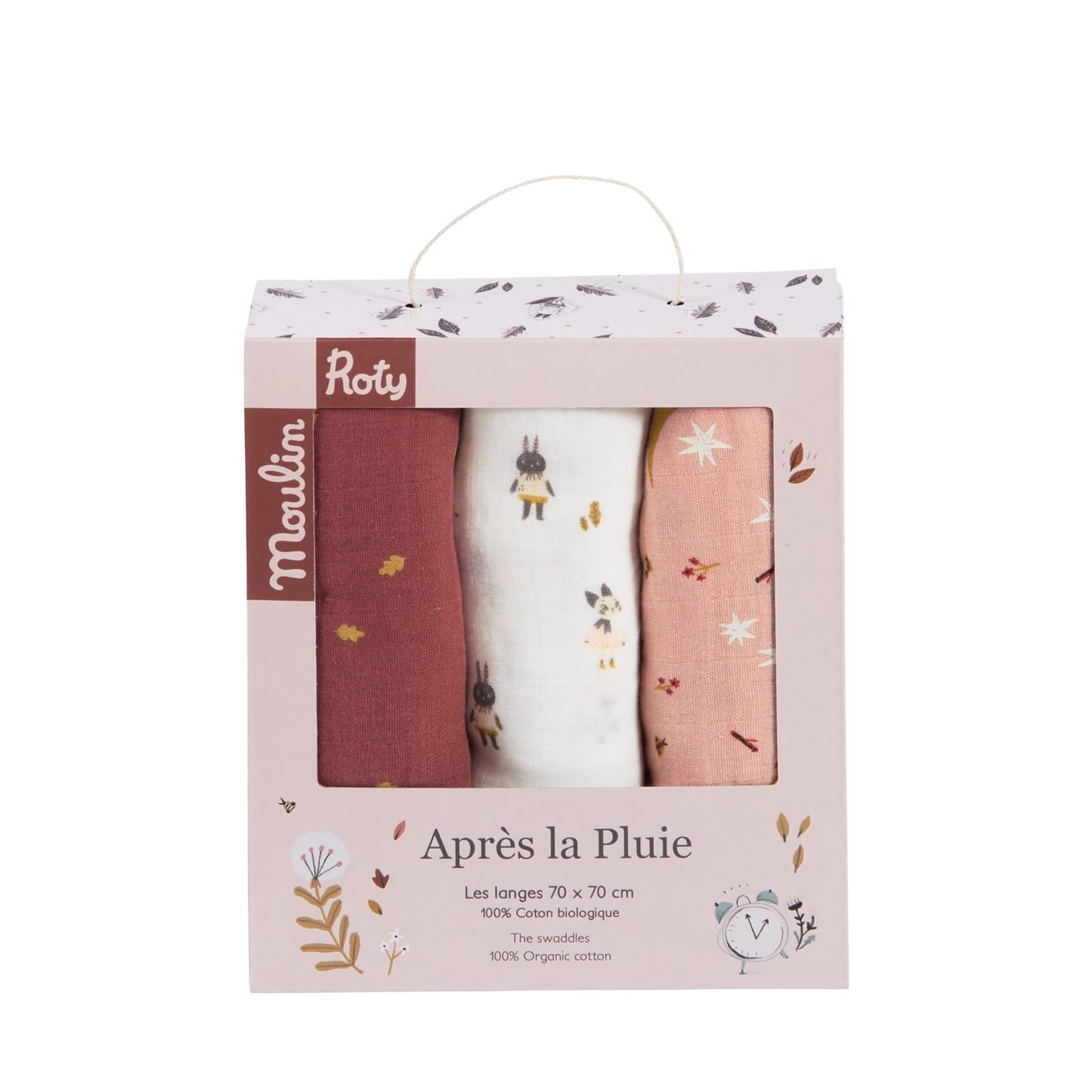 Muslin Squares 3 Pack - Characters Stars Leaves