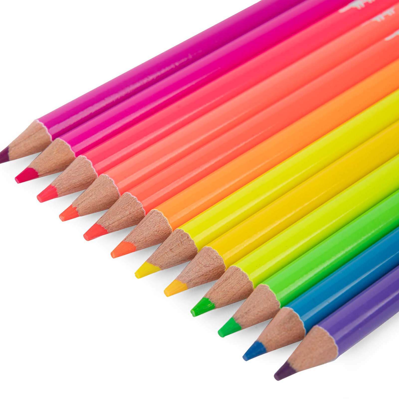 12 Colouring Pencils - Neon
