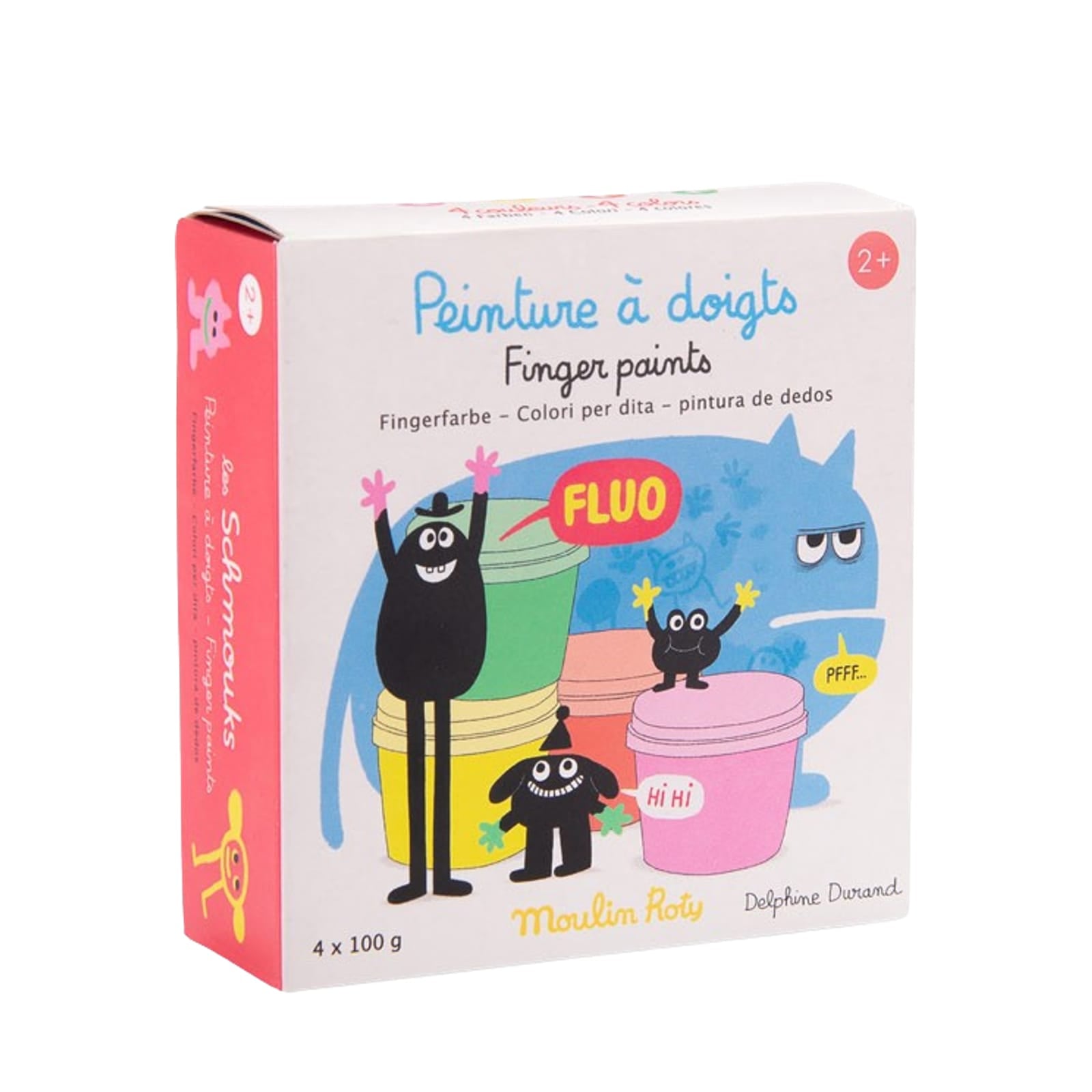 4 Finger Paint Pots - Neon