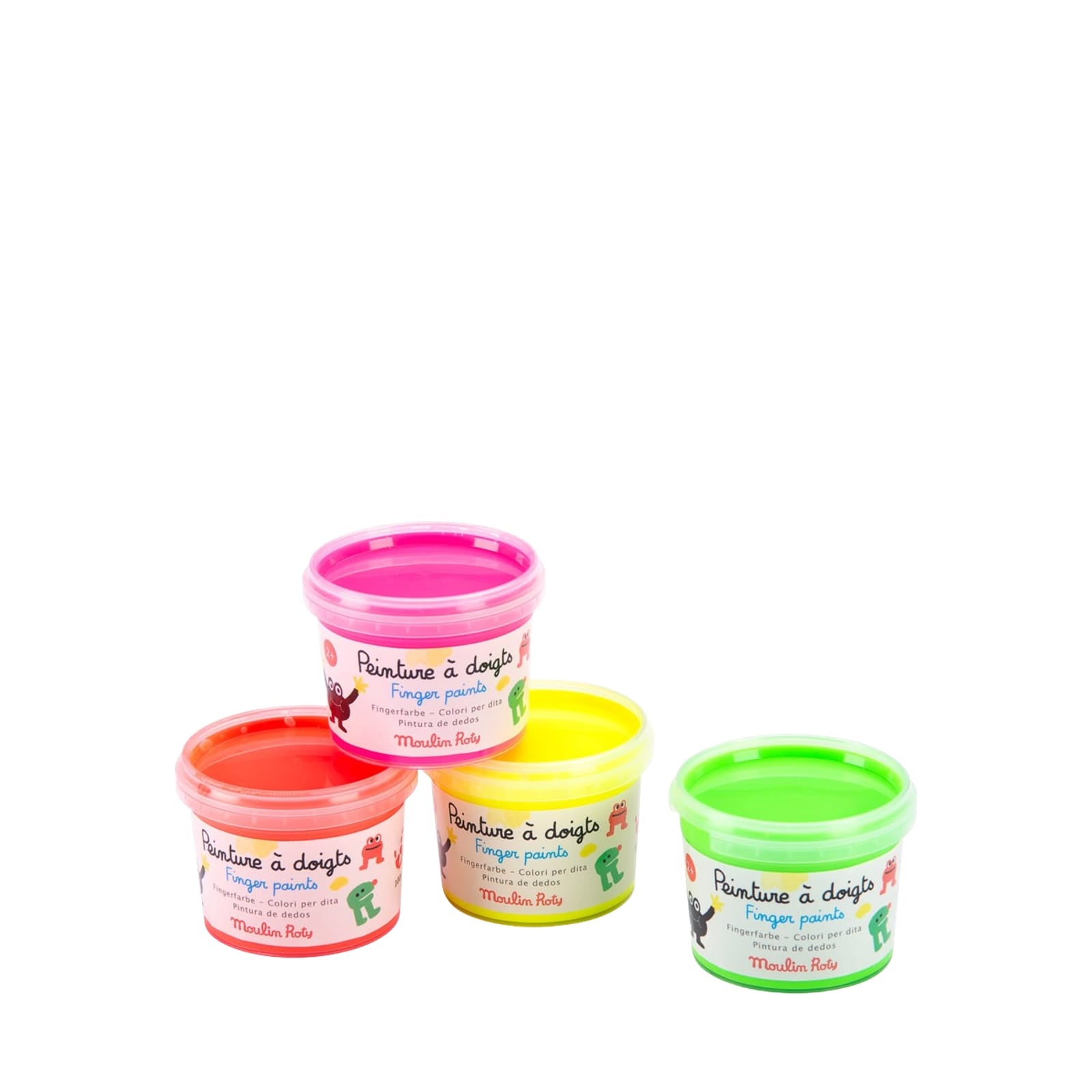 4 Finger Paint Pots - Neon
