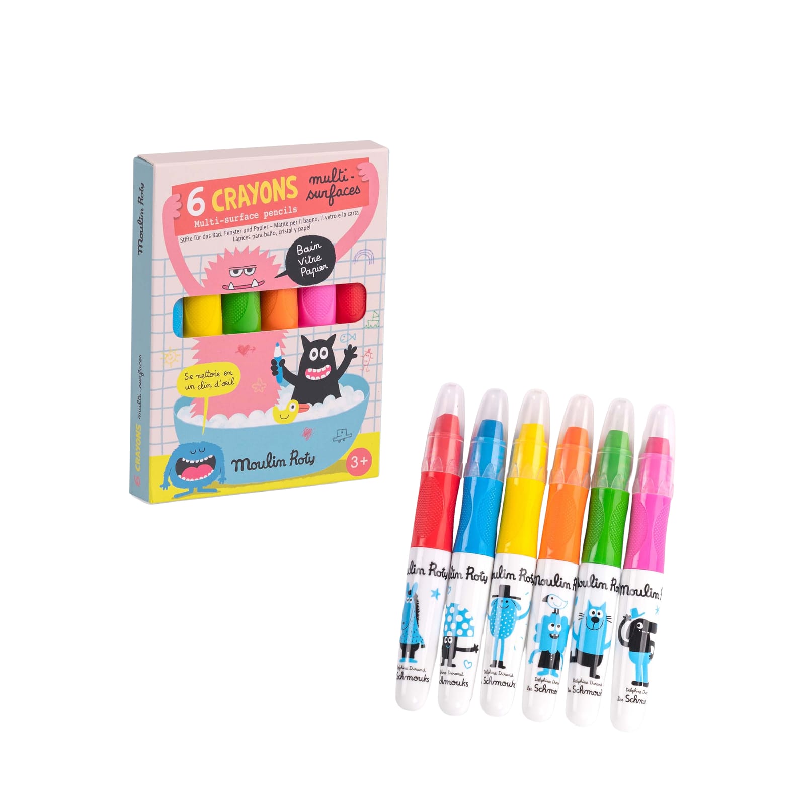 6 Multi Surface Crayons - Neon