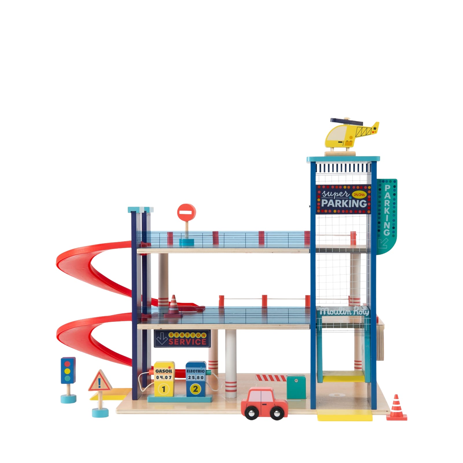 Wooden Garage with 11 Accessories