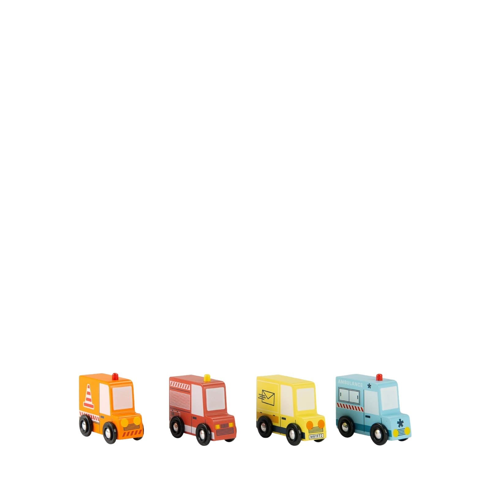 Set of 4 Wooden Trucks