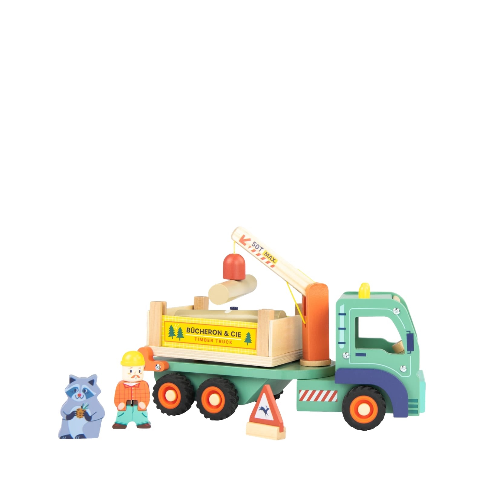 Wooden Forestry Truck with 9 Accessories
