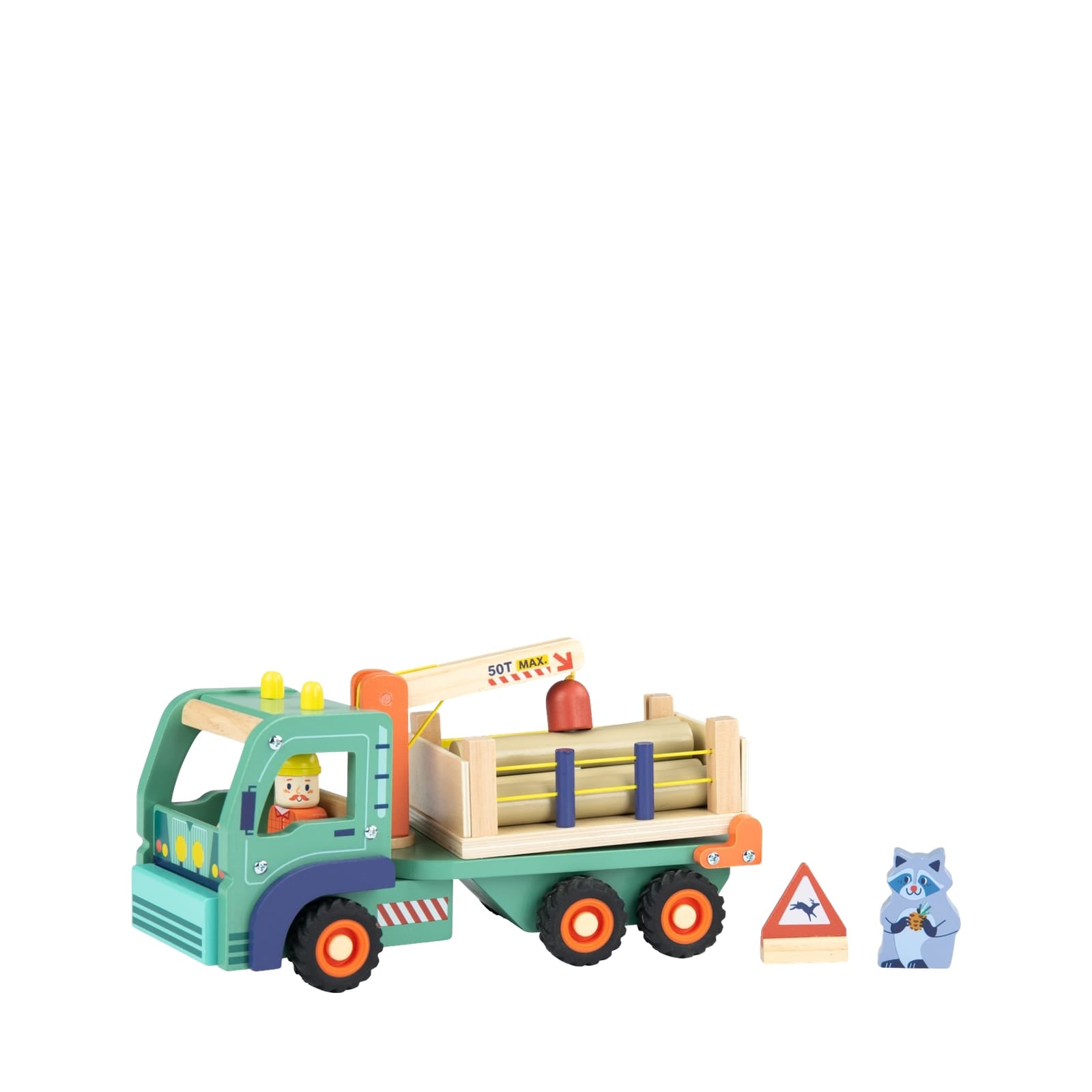 Wooden Forestry Truck with 9 Accessories
