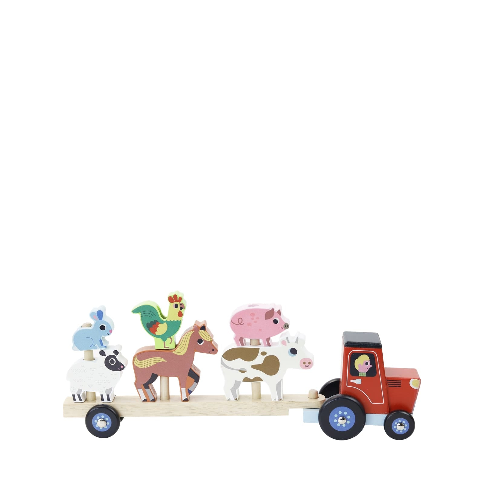 Tractor and Trailer with Animal Stacking Game