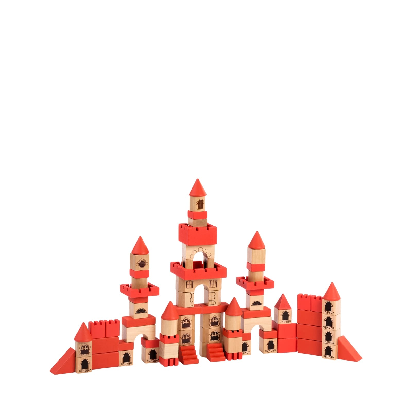 Wooden Blocks Stacking Castle