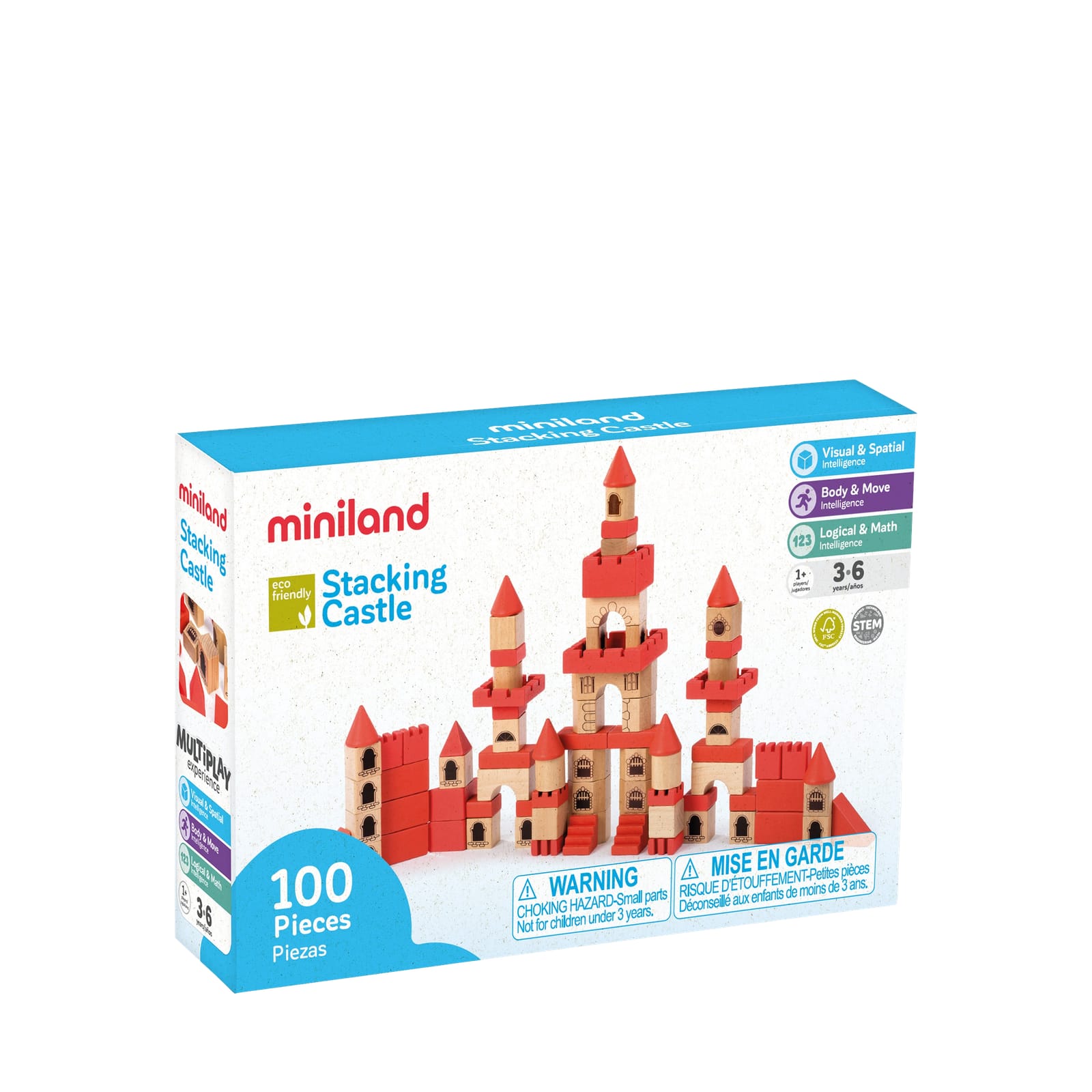 Wooden Blocks Stacking Castle