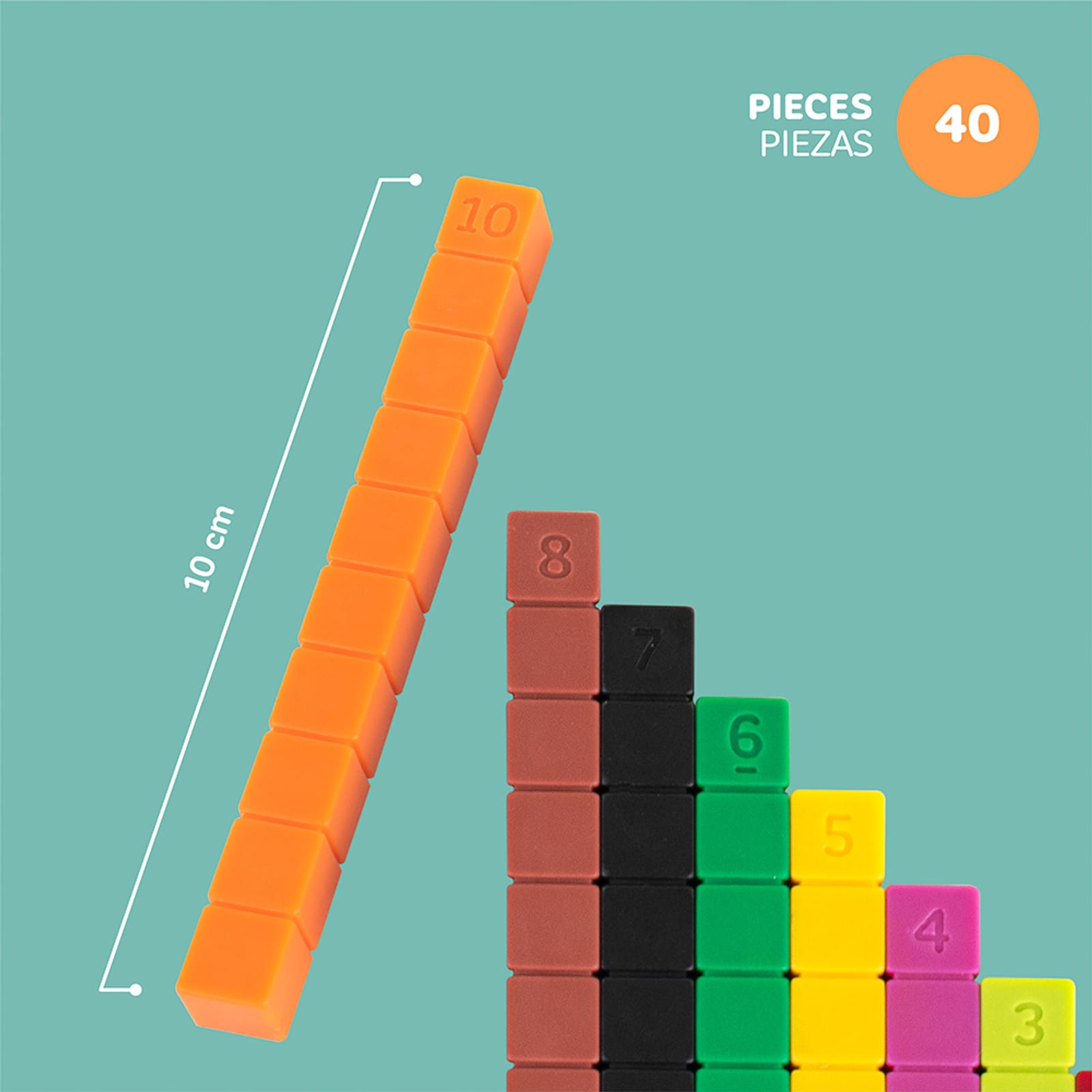 Maths Counting Rods - 40 Pieces