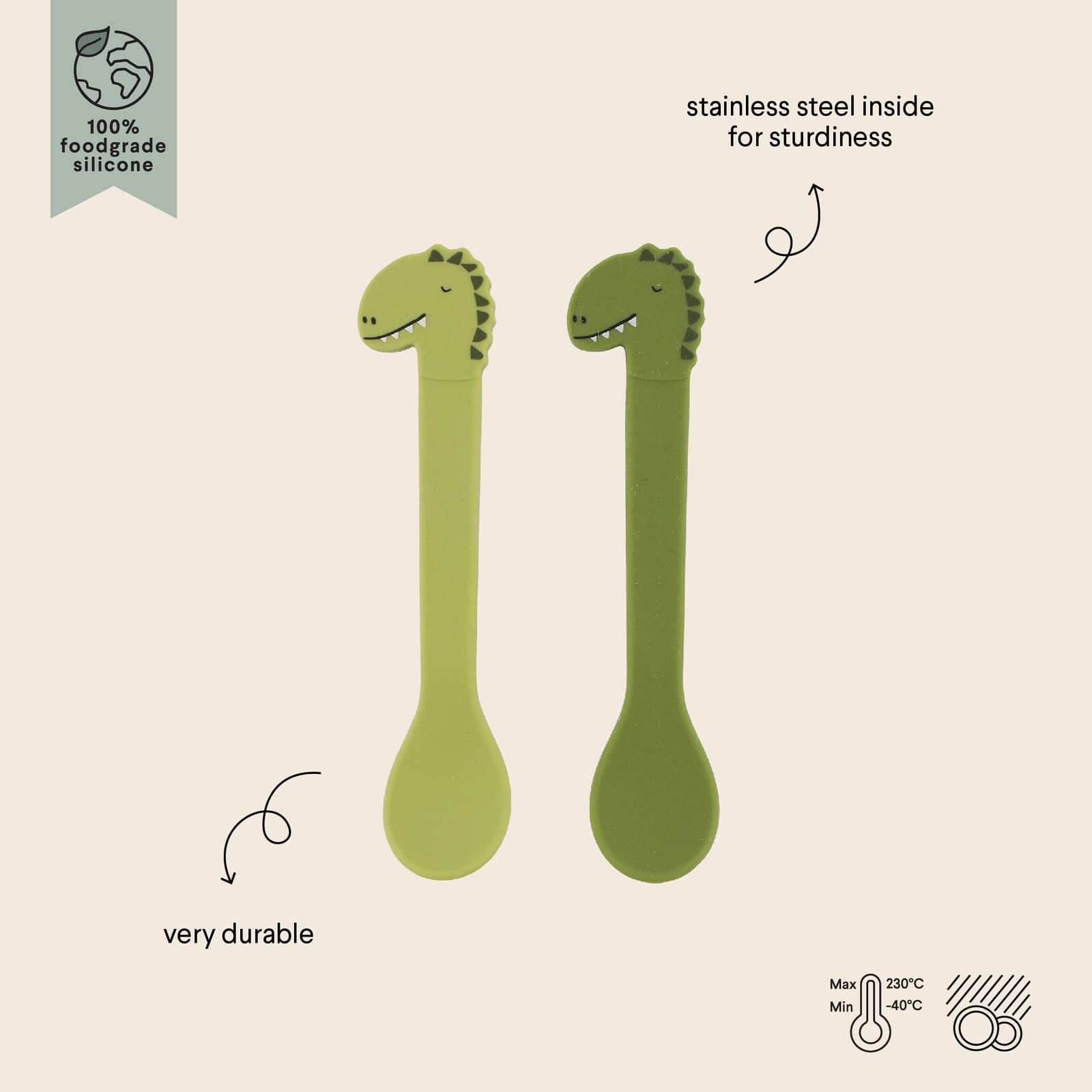 Silicone Spoon 2-Pack - Mr Dino