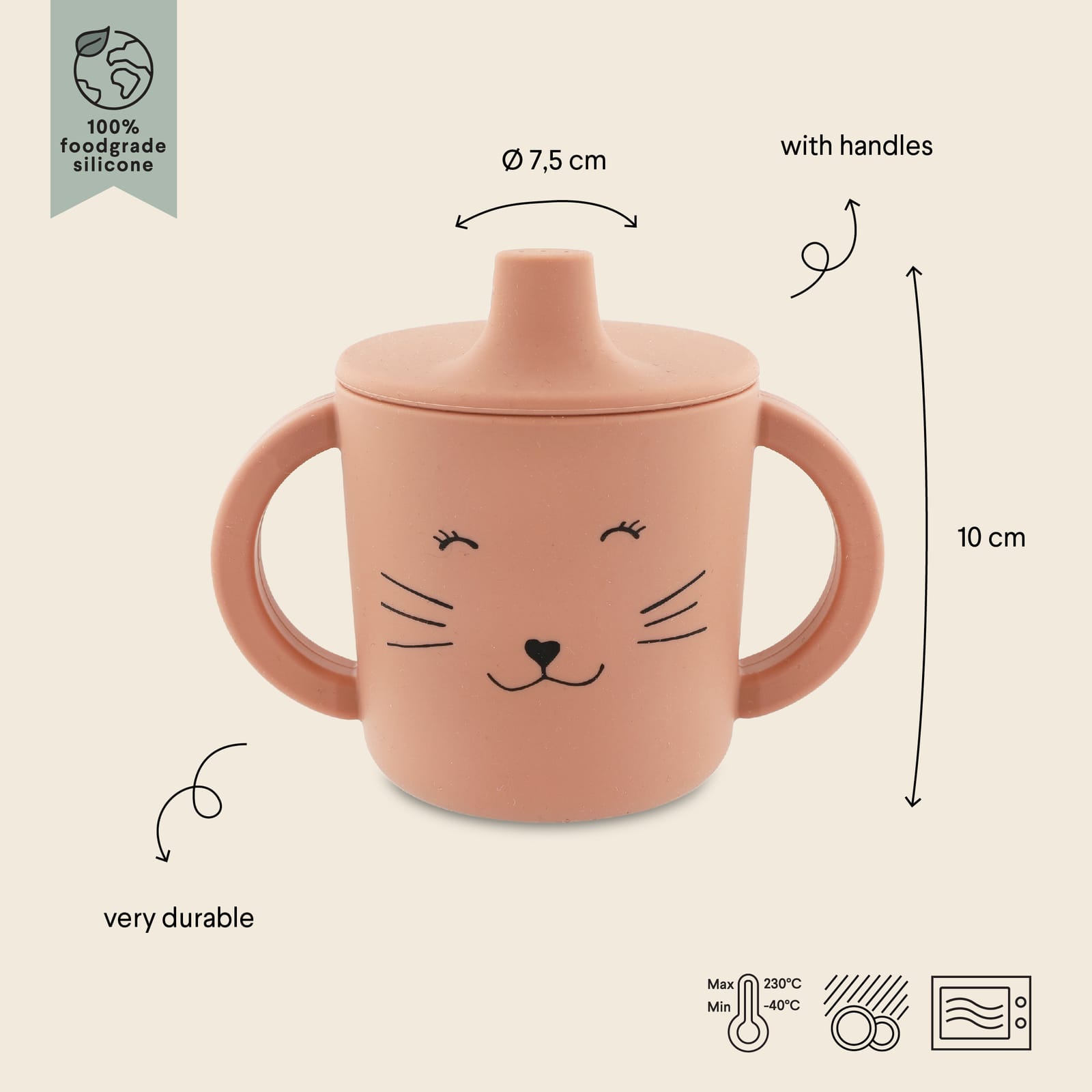 Silicone Sippy Cup - Mrs Cat