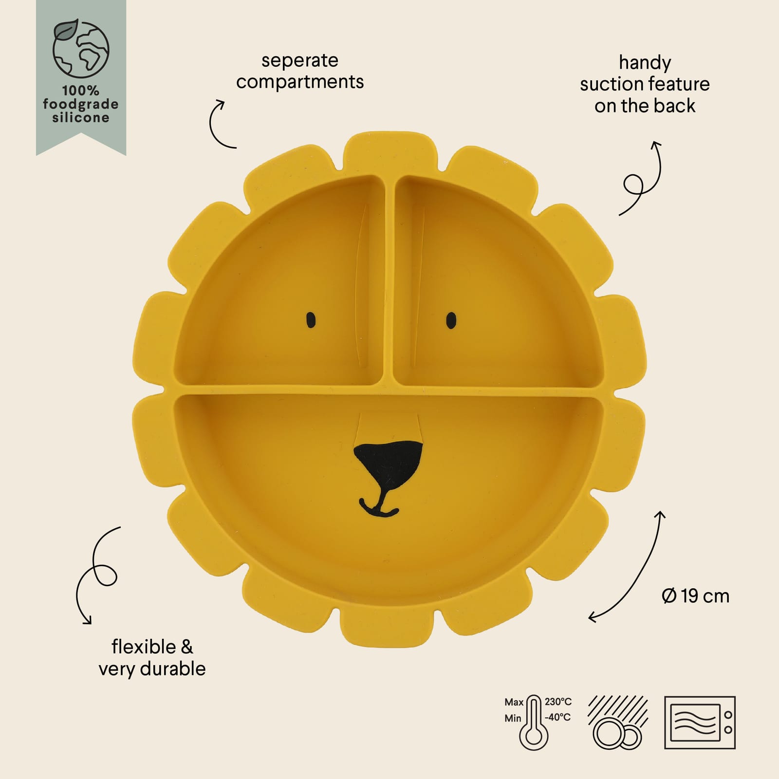 Silicone Divided Suction Plate - Mr Lion