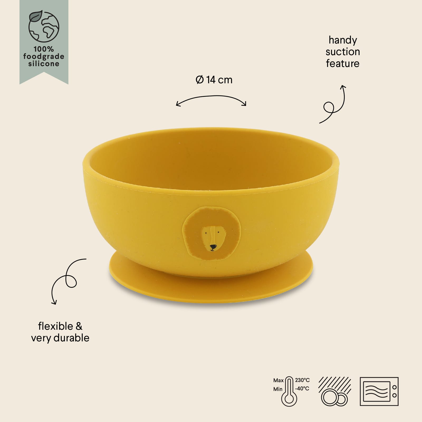 Silicone Bowl with Suction - Mr Lion