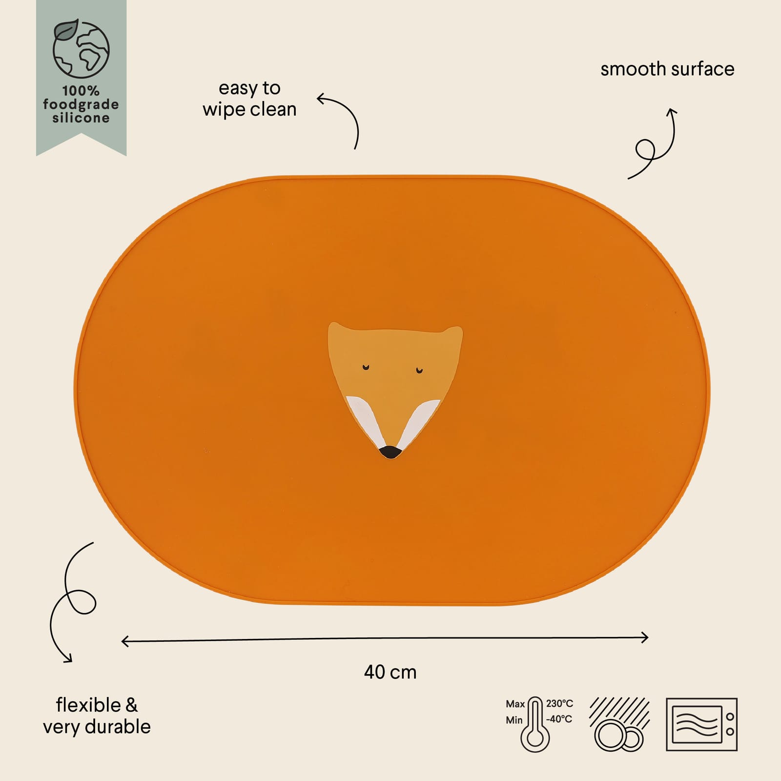 Silicone Placemat - Mr Fox