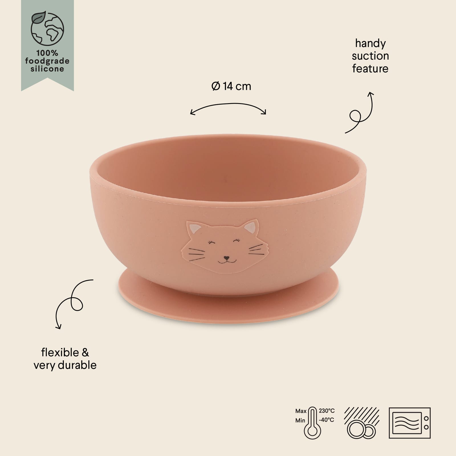 Silicone Bowl with Suction - Mrs Cat