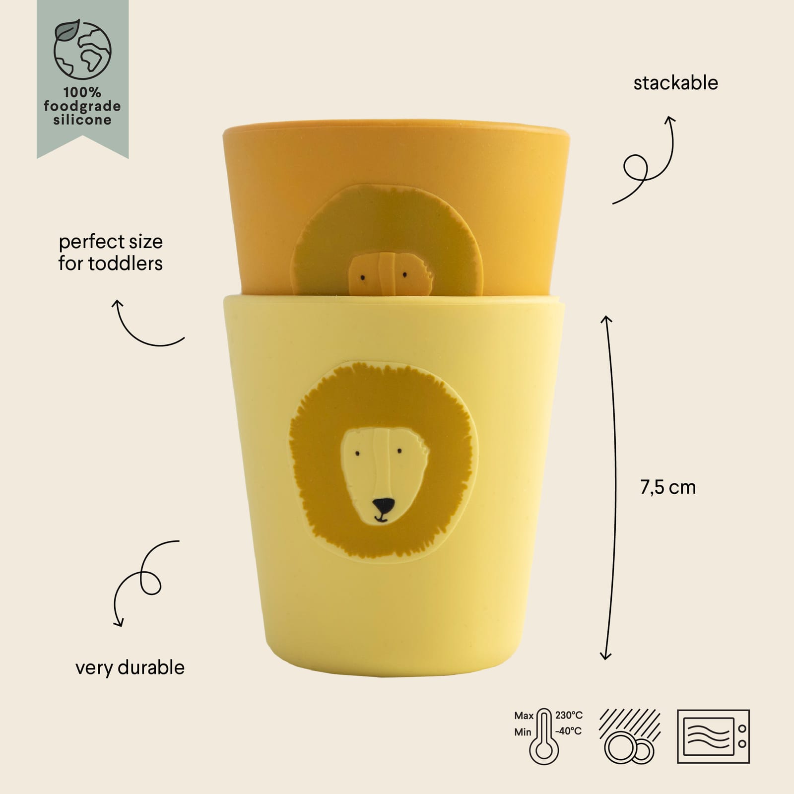 Silicone Cup 2-Pack - Mr Lion