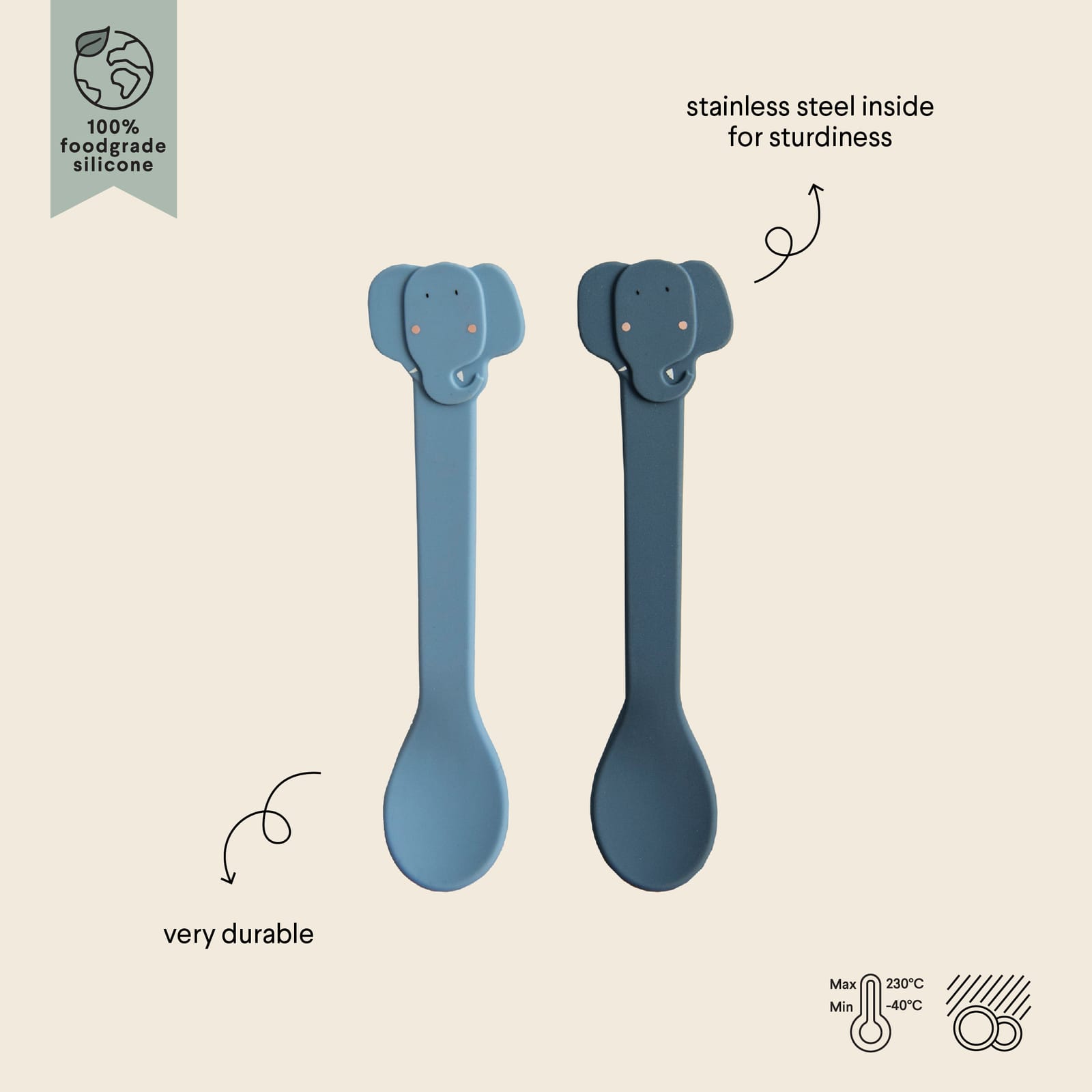 Silicone Spoon 2-Pack - Mrs Elephant