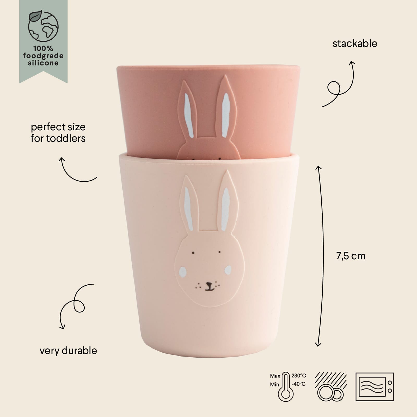 Silicone Cup 2-Pack - Mrs Rabbit